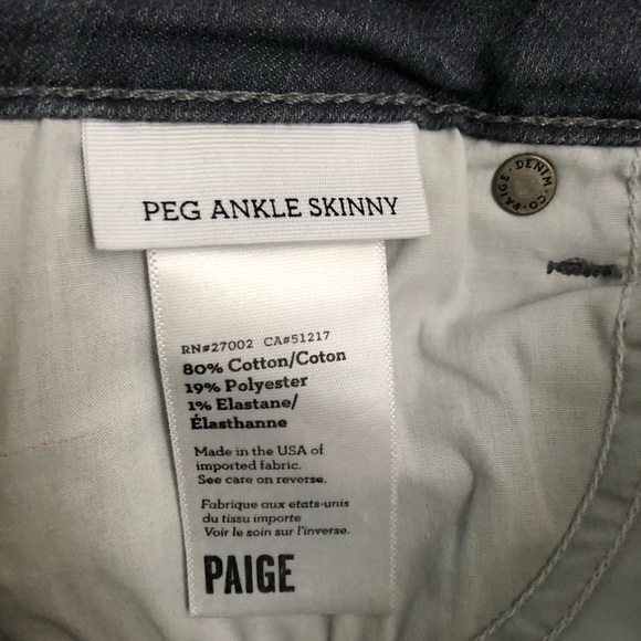 Paige Peg Skinny Ankle Jeans Gray - Picture 5 of 5